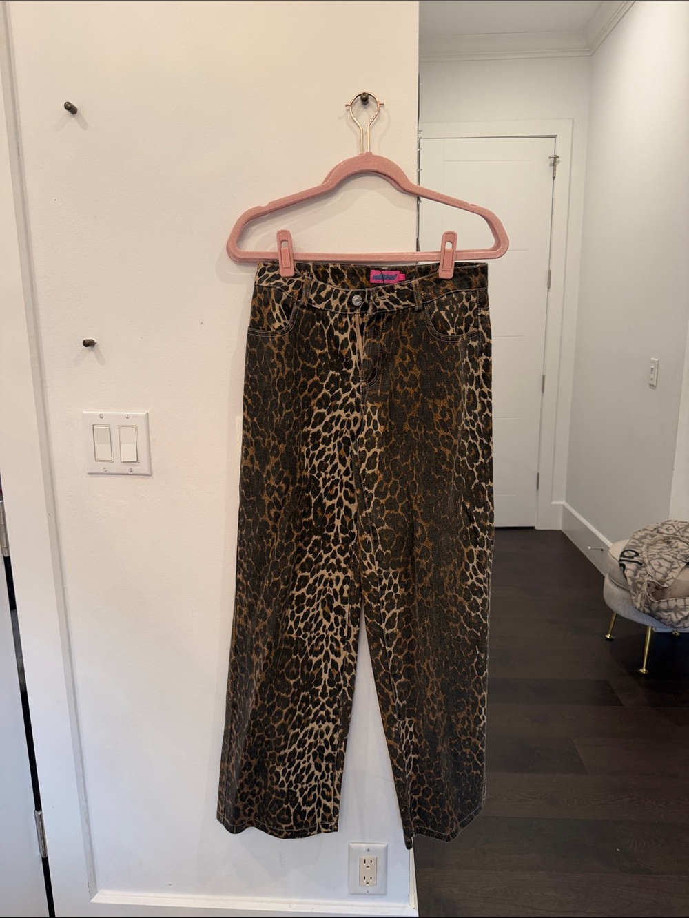 Edikted Leopard Print Wide-Leg Pants - Brown & Black